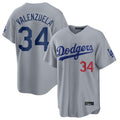 Los Angeles Dodgers #34 Fernando Valenzuela Player Gray HOLBERT Game Home Stitched Jerseys