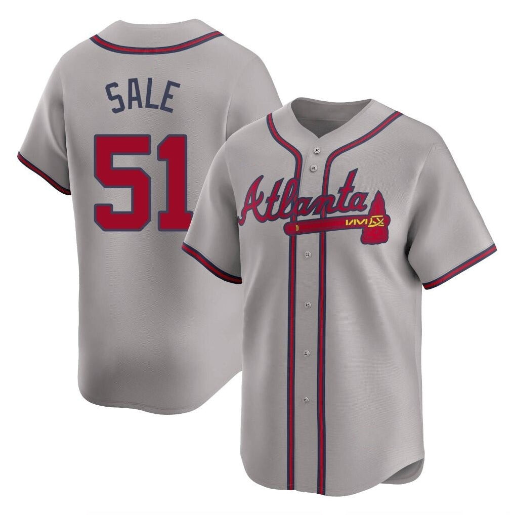 Atlanta Braves #51 Chris Sale Player Gray HOLBERT Limited Home Game Stitched Jerseys