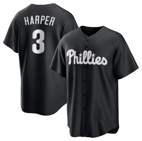 Philadelphia Phillies #3 Bryce Harper Black HOLBERT Lights Out Limited Stitched Jersey