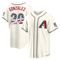 Arizona Diamondbacks #20 Luis Gonzalez Player Cream HOLBERT USA 250 Fourth of July Home Game Stitched Jerseys