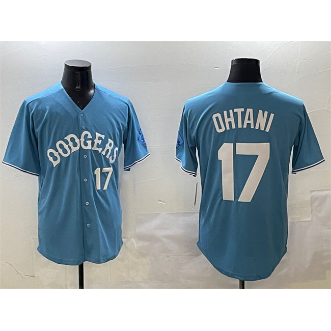Los Angeles Dodgers #17 Shohei Ohtani Light Blue HOLBERT Limited Stitched Jersey