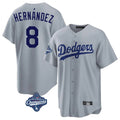 Los Angeles Dodgers #8 Enrique Hern¨¢ndez Player Gray HOLBERT World Series Meet Game Stitched Jerseys