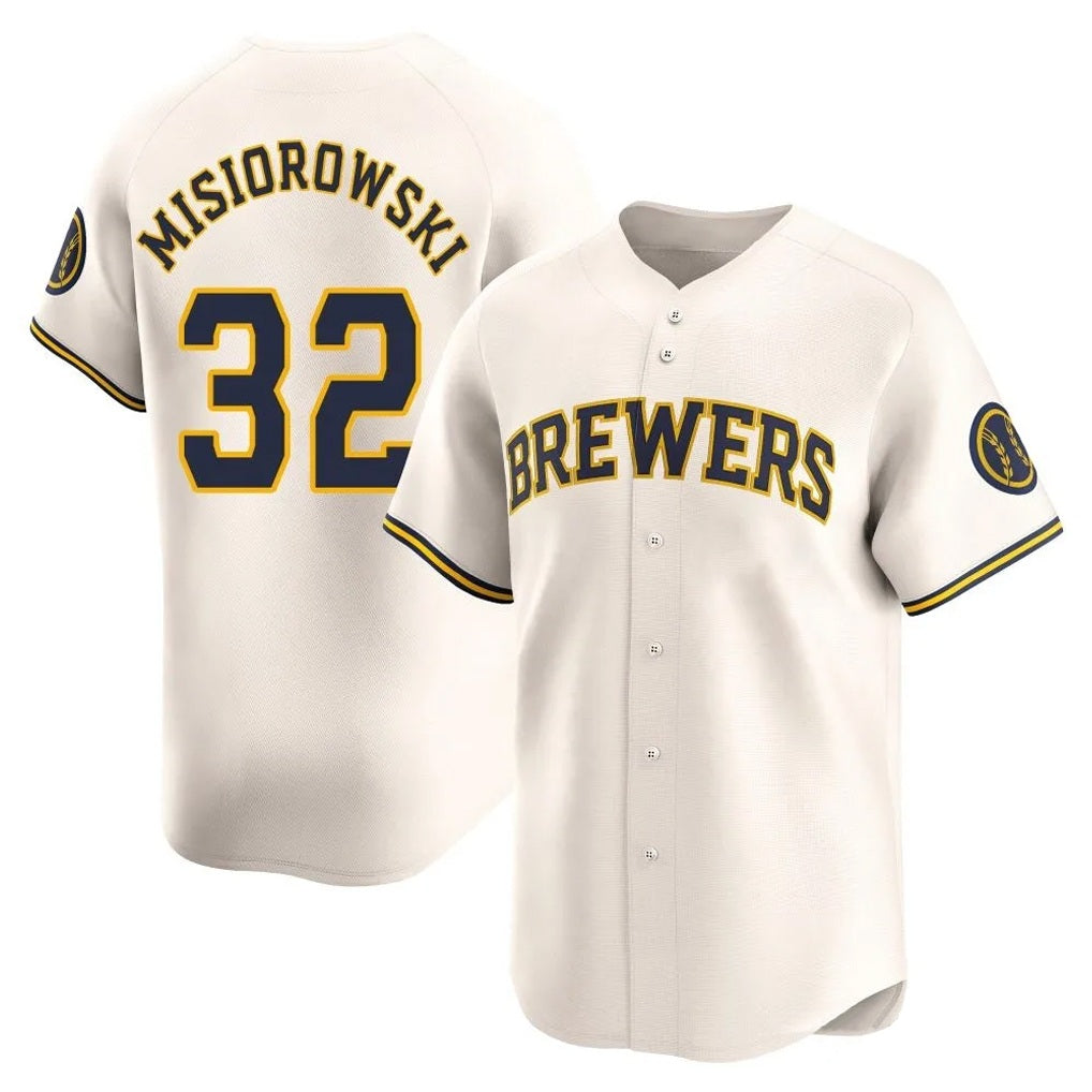 Milwaukee Brewers #32 Jacob Misiorowski Player Cream HOLBERT Limited Game Stitched Jerseys