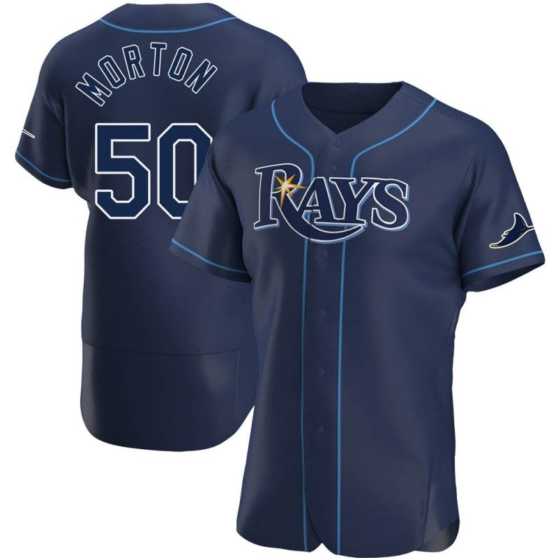 Tampa Bay Rays #50 Charlie Morton Navy HOLBERT Alternate Jersey