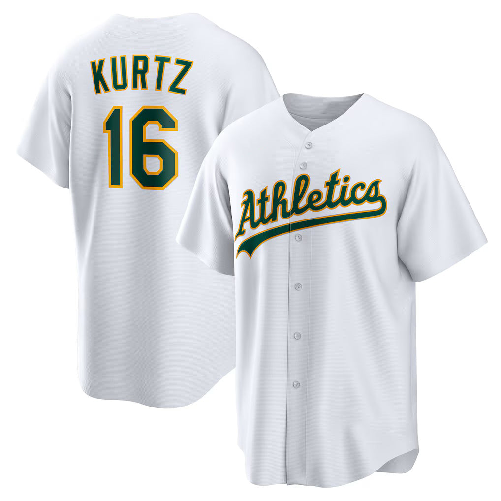 Oakland Athletics #16 Nick Kurtz White HOLBERT Home Replica Player Jersey