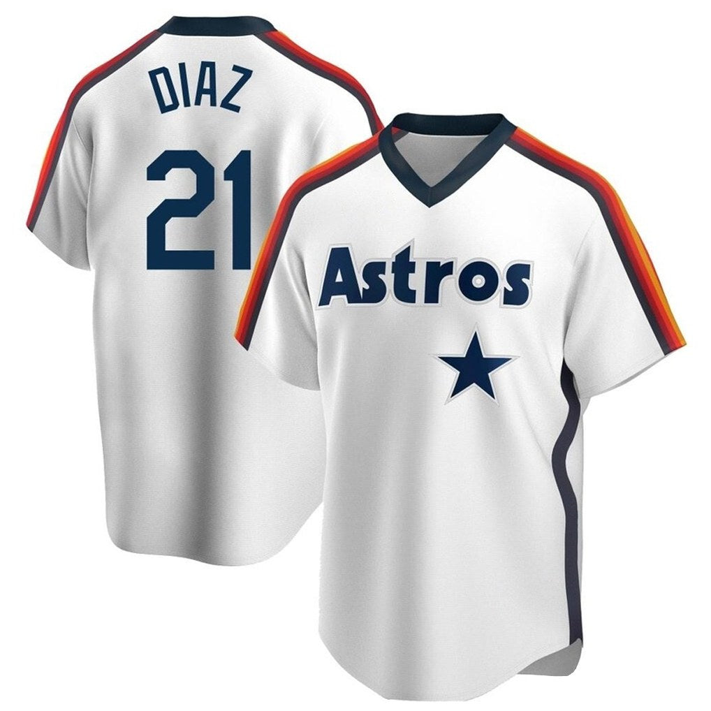 Houston Astros #21 Yainer Diaz Player White HOLBERT Cooperstown Collection T-shirt Stitched Jerseys