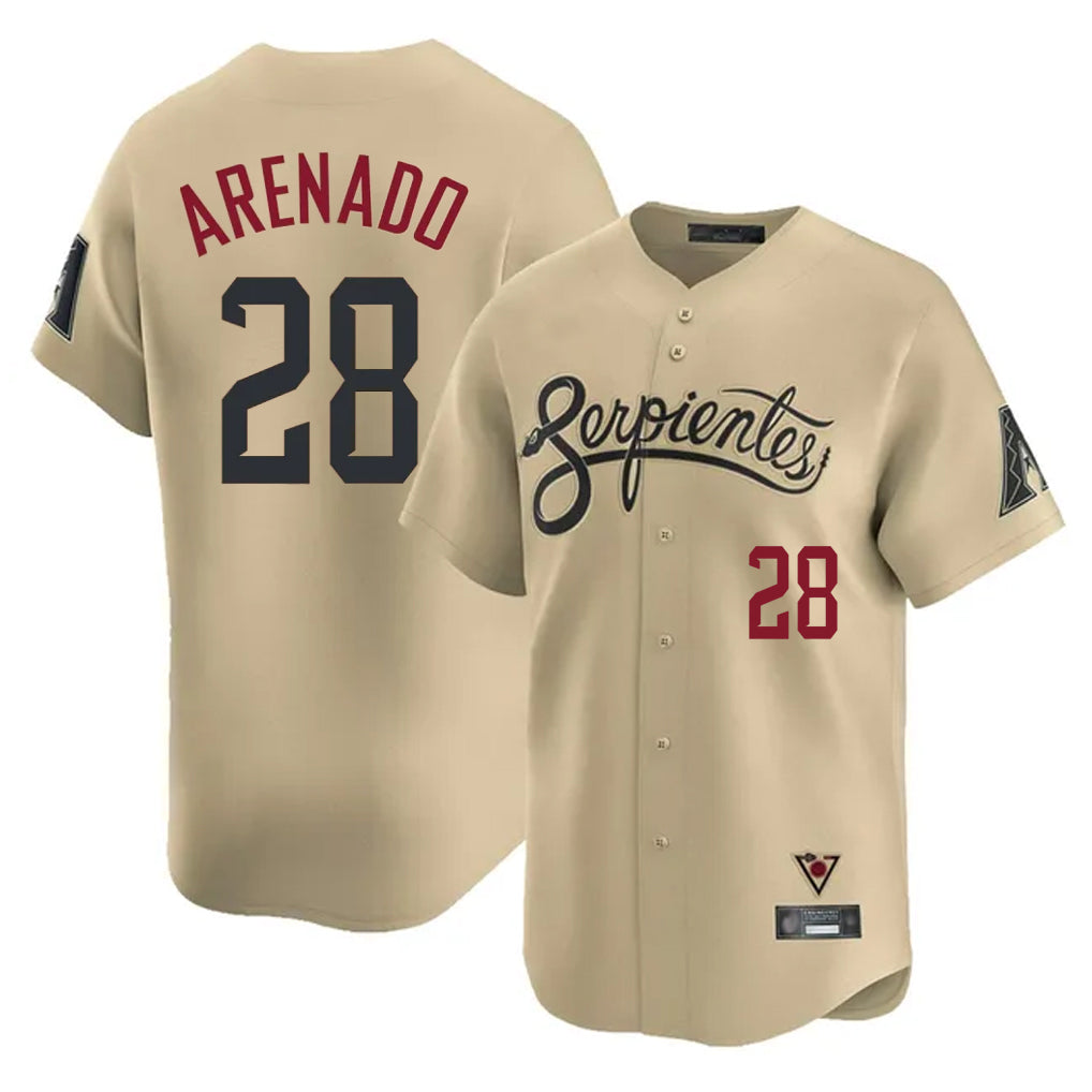 Arizona Diamondbacks #28 Nolan Arenado Player Tan HOLBERT City Connect Limited Home Game Stitched Jerseys