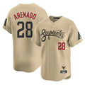 Arizona Diamondbacks #28 Nolan Arenado Player Tan HOLBERT City Connect Limited Home Game Stitched Jerseys