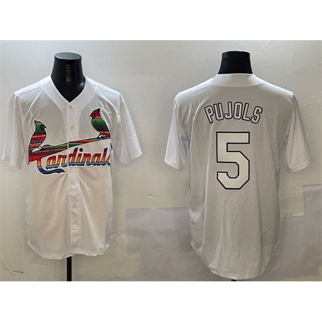 St. Louis Cardinals #5 Albert Pujols White HOLBERT Cool Base Stitched Jersey