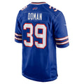 B.Bills #39 Tommy Doman Royal HOLBERT Team Game Jersey