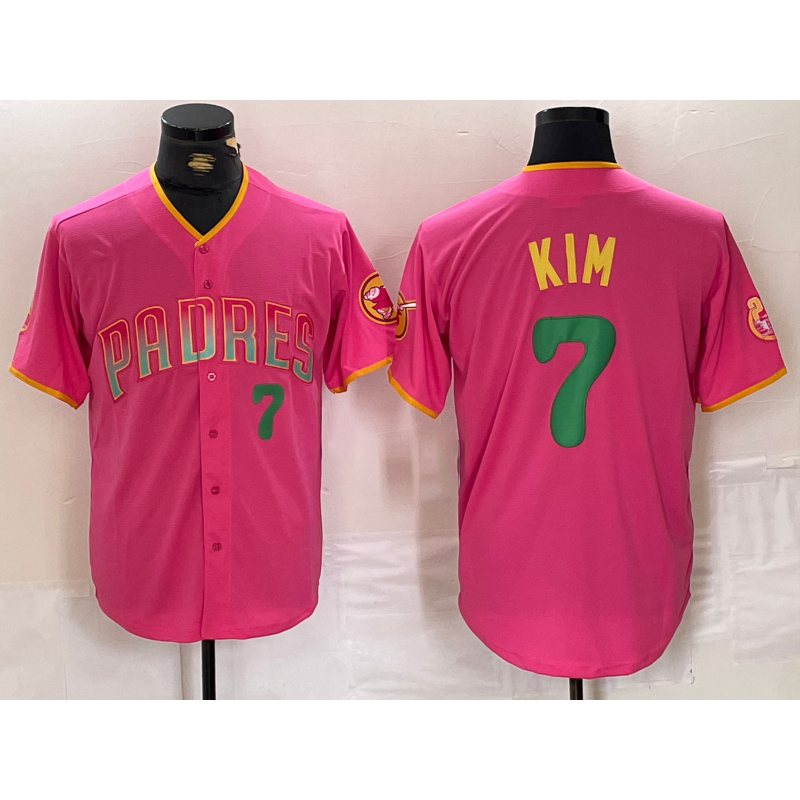 San Diego Padres #7 Ha Seong Kim Pink HOLBERT Player Number Fashion Jersey