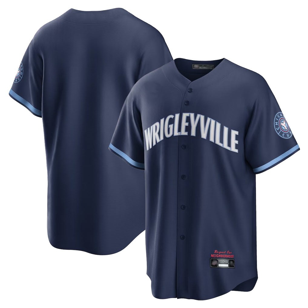 Chicago Cubs Navy HOLBERT City Connect Home Game Blank Player Stitched Jerseys