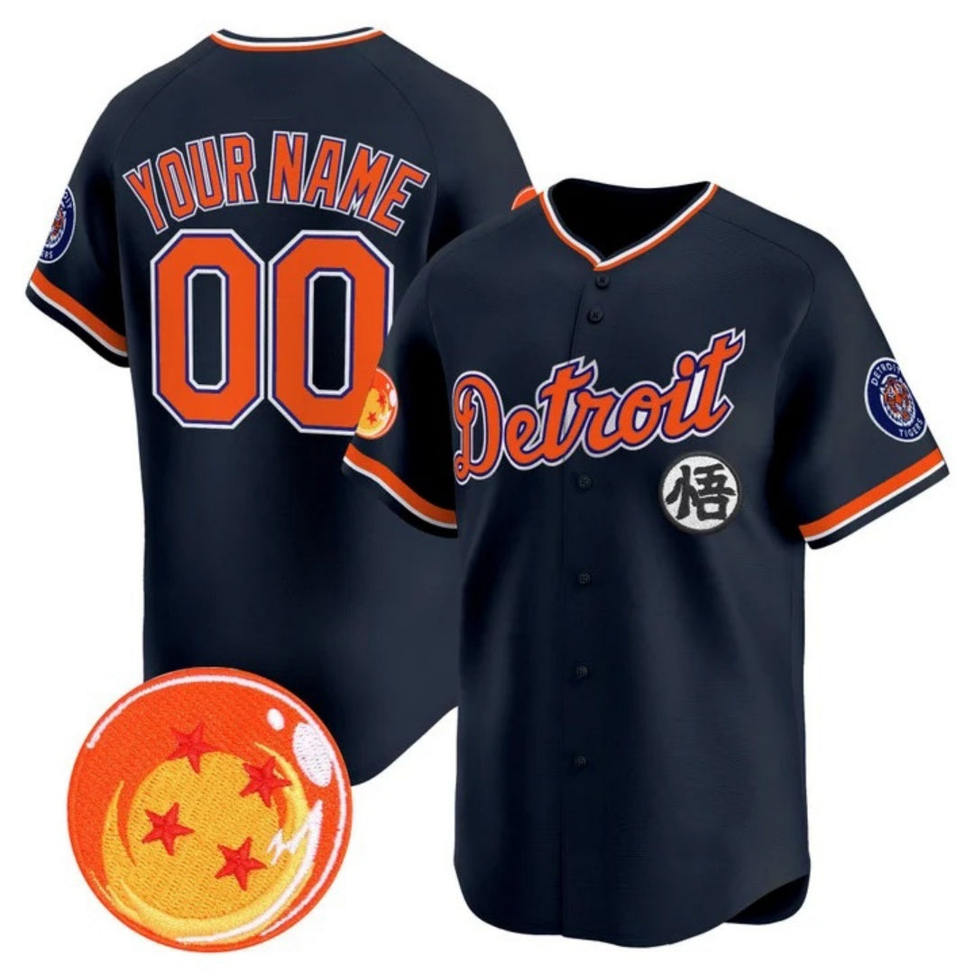 Custom Detroit Tigers x Dragon Ball Navy HOLBERT Vapor Premier Limited Jersey - All Stitched