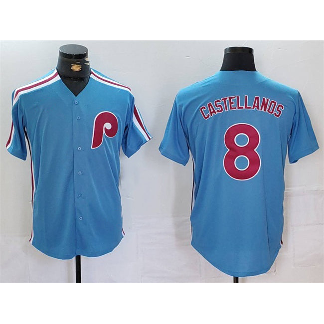 Philadelphia Phillies #8 Nick Castellanos Blue HOLBERT Cool Base Stitched Jersey