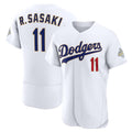 Los Angeles Dodgers #11 Roki Sasaki White HOLBERT 2026 Gold Collection Authentic Jersey