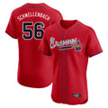 Atlanta Braves #56 Spencer Schwellenbach Player Red HOLBERT Limited Elite Home Game Stitched Jerseys