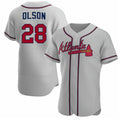 Atlanta Braves #28 Matt Olson Gray HOLBERT Flex Base Stitched Jersey