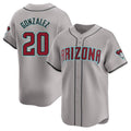 Arizona Diamondbacks #20 Luis Gonzalez Player Gray HOLBERT Road Limited Home Game Stitched Jerseys
