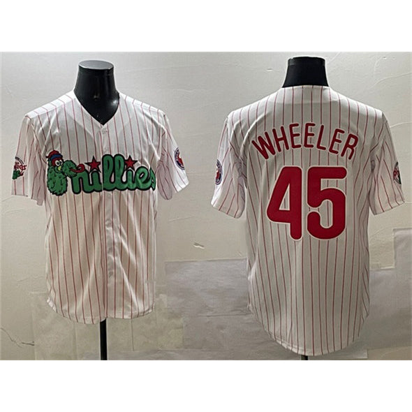 Philadelphia Phillies #45 Zack Wheeler White HOLBERT Phanatic Cool Base Stitched Jersey