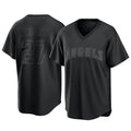 Los Angeles Angels #27 Mike Trout Player Black HOLBERT Pitch Fashion T-shirt Stitched Jerseys