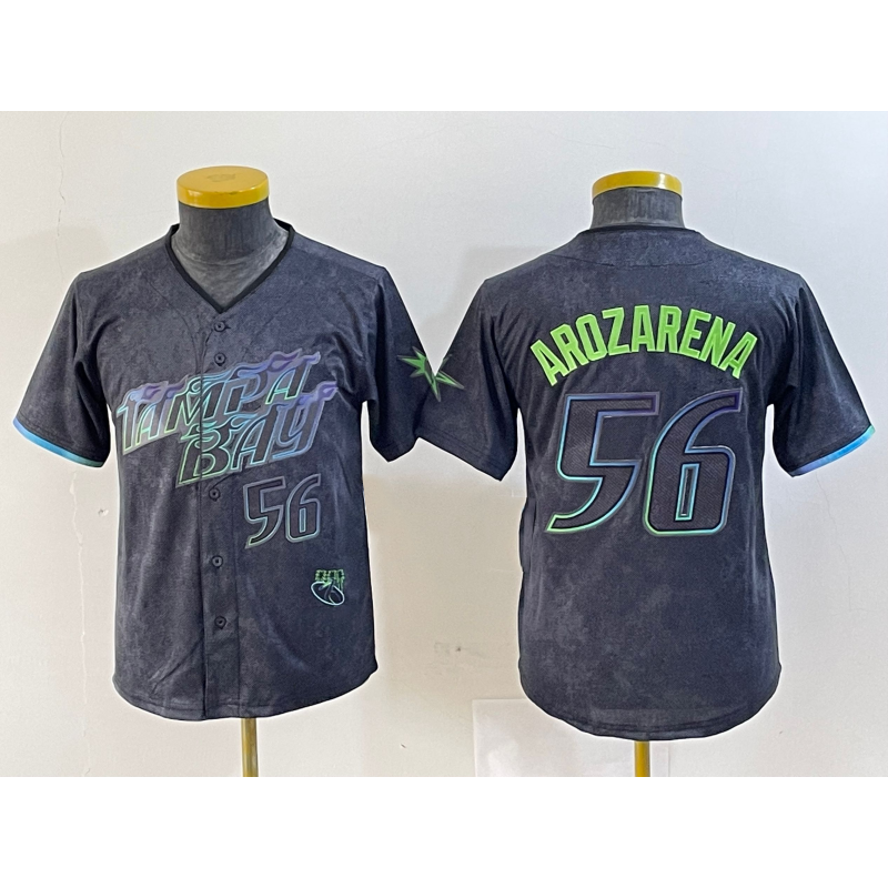 Tampa Bay Rays #56 Randy Arozarena Number Charcoal HOLBERT 2024 City Connect Limited Stitched Jersey 2