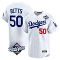 Los Angeles Dodgers #50 Mookie Betts Player White HOLBERT World Series Limited Home Stitched Jerseys