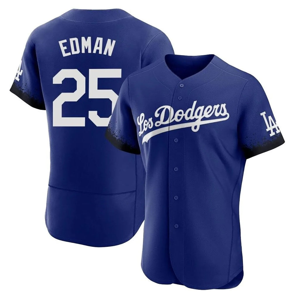 Los Angeles Dodgers #25 Tommy Edman Player Royal HOLBERT City Connect Elite Home Stitched Jerseys