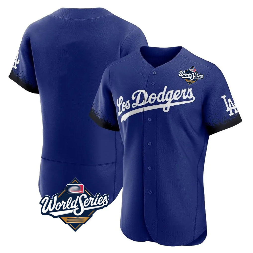 Los Angeles Dodgers Blank Player Royal HOLBERT City Connect Elite Home World Series Stitched Jerseys