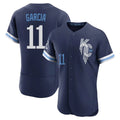 Kansas City Royals #11 Maikel Garcia Player Navy HOLBERT City Connect Limited Elite Home Stitched Jerseys