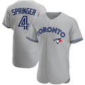 Toronto Blue Jays #4 George Springer Gray HOLBERT Flex Base Stitched Jersey