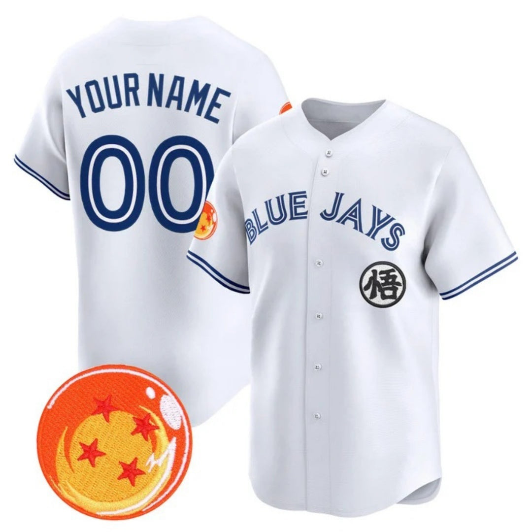 Custom Toronto Blue Jays x Dragon Ball White HOLBERT Vapor Premier Limited Jersey - All Stitched