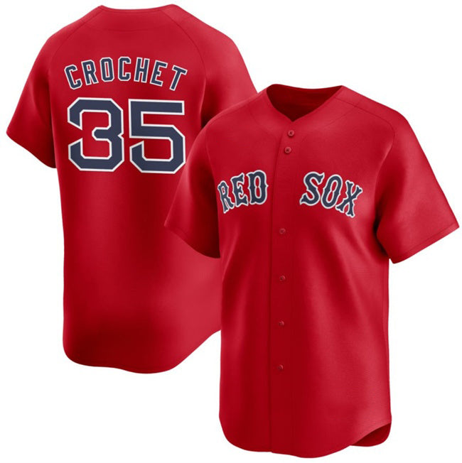 Boston Red Sox #35 Garrett Crochet Red HOLBERT 2024 Alternate Limited Stitched Jersey
