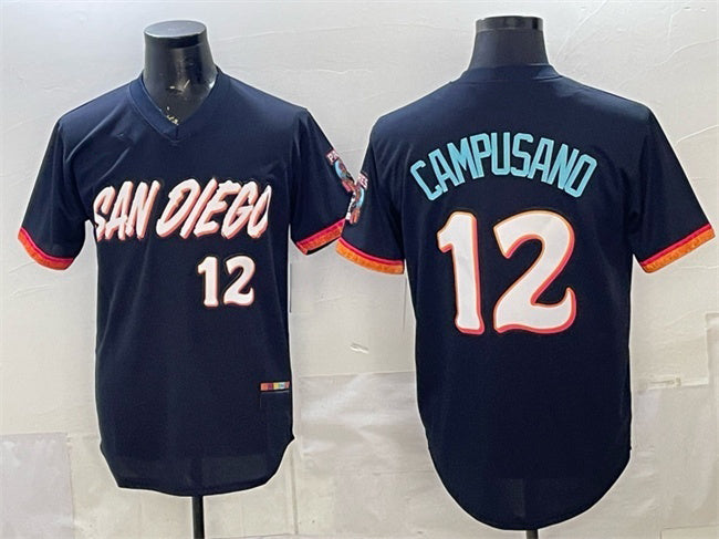 San Diego Padres #12 Luis Campusano Obsidian HOLBERT 2026 City Connect Stadium Stitched Jersey