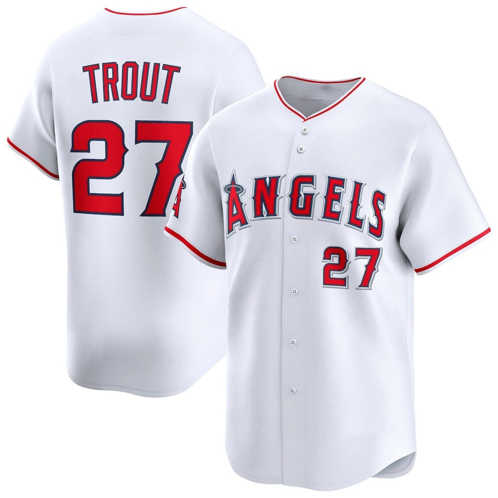 Los Angeles Angels #27 Mike Trout White HOLBERT Home Limited Player Jersey