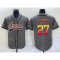 Houston Astros #27 Jose Altuve Grey HOLBERT Gridiron Cool Base Stitched Jersey