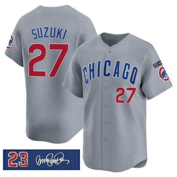 Chicago Cubs #27 Seiya Suzuki Gray HOLBERT 'Ryne Sandberg Tribute' Vapor Limited V3 Stitched Jersey