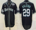Seattle Mariners #29 Cal Raleigh 50th Black HOLBERT Out Style Vapor Premier Limited Jersey