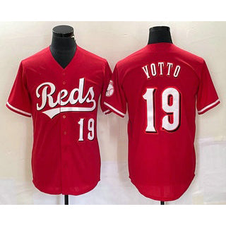 Cincinnati Reds #19 Joey Votto Number Red HOLBERT Cool Base Stitched Jersey