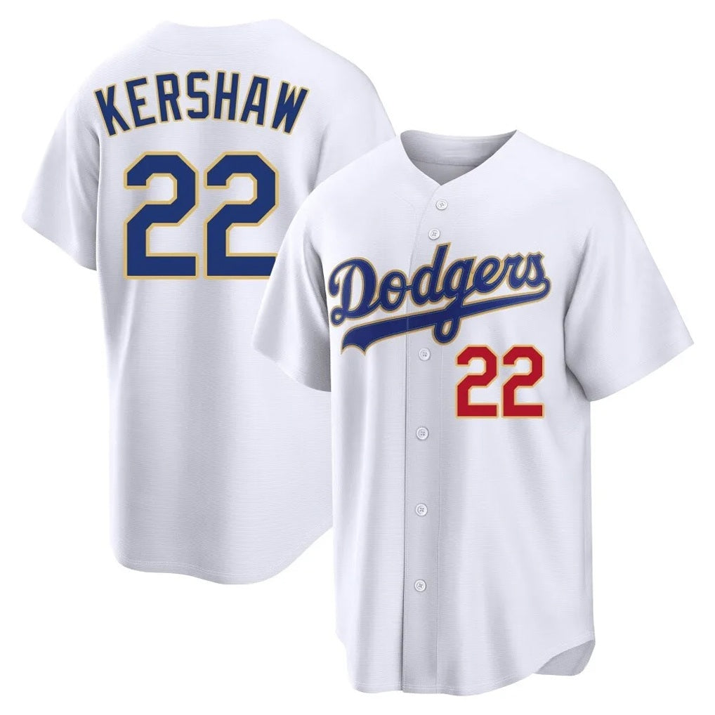 Los Angeles Dodgers #22 Clayton Kershaw Player Gold White HOLBERT 2026 Collection Stadium Limited Stitched Jerseys