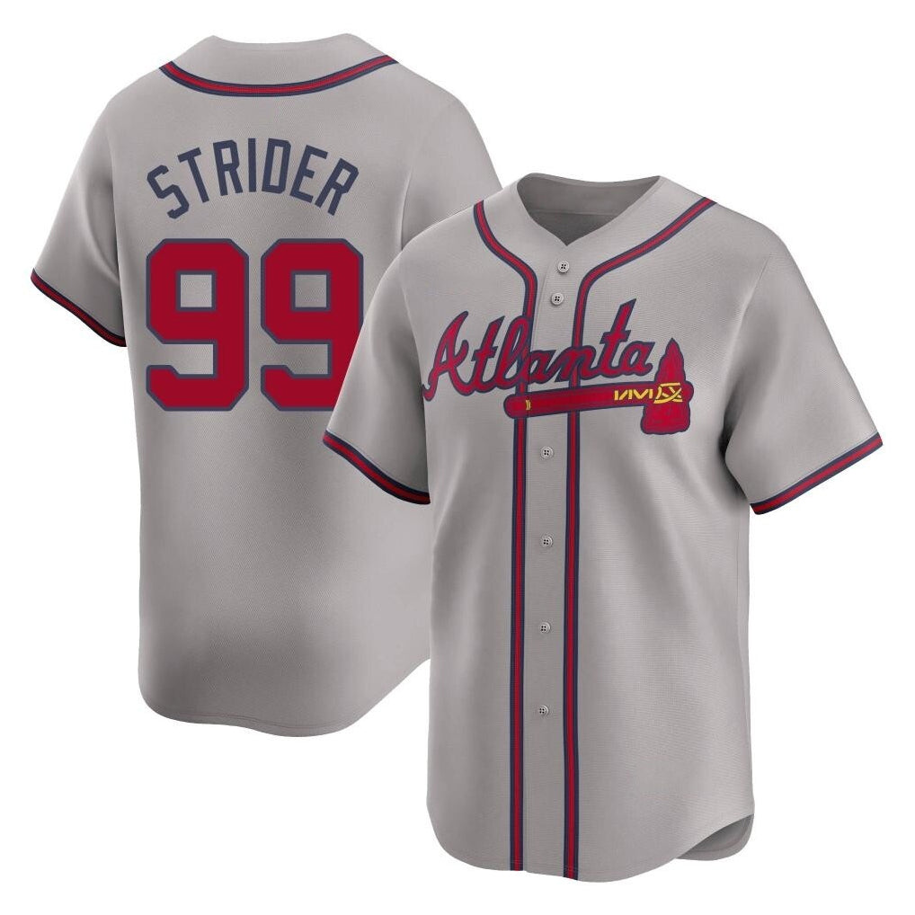Atlanta Braves #99 Spencer Strider Player Gray HOLBERT Limited Home Game Stitched Jerseys