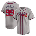 Atlanta Braves #99 Spencer Strider Player Gray HOLBERT Limited Home Game Stitched Jerseys