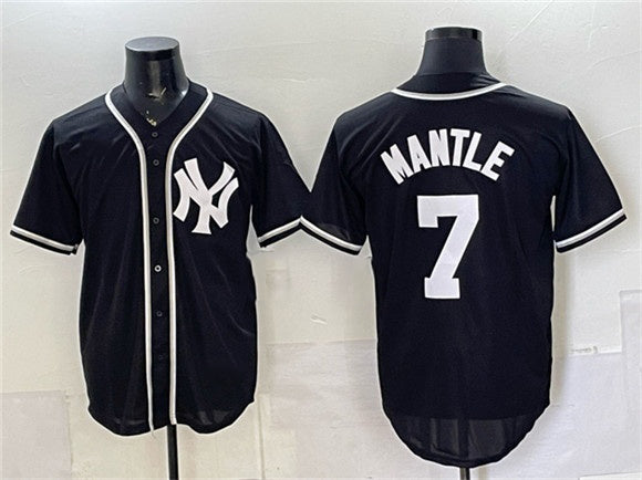 New York Yankees #7 Mickey Mantle 2026 Fashion Replica Black HOLBERT Out Stitched Jersey