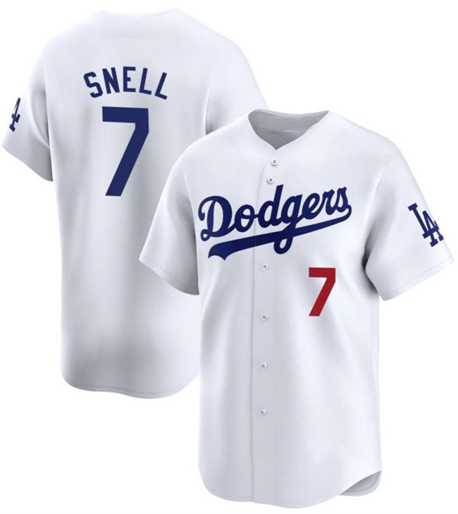 Los Angeles Dodgers #7 Blake Snell White HOLBERT 2024 Home Limited Stitched Jersey