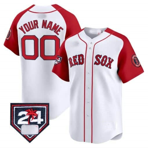 Custom Boston Red Sox 2024 Spring Training Patch Vapor Premier Limited Jersey ¨C  White Red HOLBERT