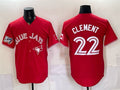 Toronto Blue Jays #22 Ernie Clement Red HOLBERT 50 Seasons Patch Stitched Jersey