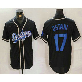 Los Angeles Dodgers #17 Shohei Ohtani Black HOLBERT Cool Base With Patch Stitched Jersey