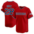 Cleveland Guardians #28 Tanner Bibee Red HOLBERT Alternate Limited Stitched Jersey