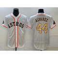 Houston Astros #44 Yordan Alvarez 2023 White Gold HOLBERT World Serise Champions Patch Flex Base Stitched Jersey