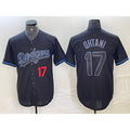 Los Angeles Dodgers #17 Shohei Ohtani Number Lights Out Black HOLBERT Fashion Stitched Cool Base Jersey