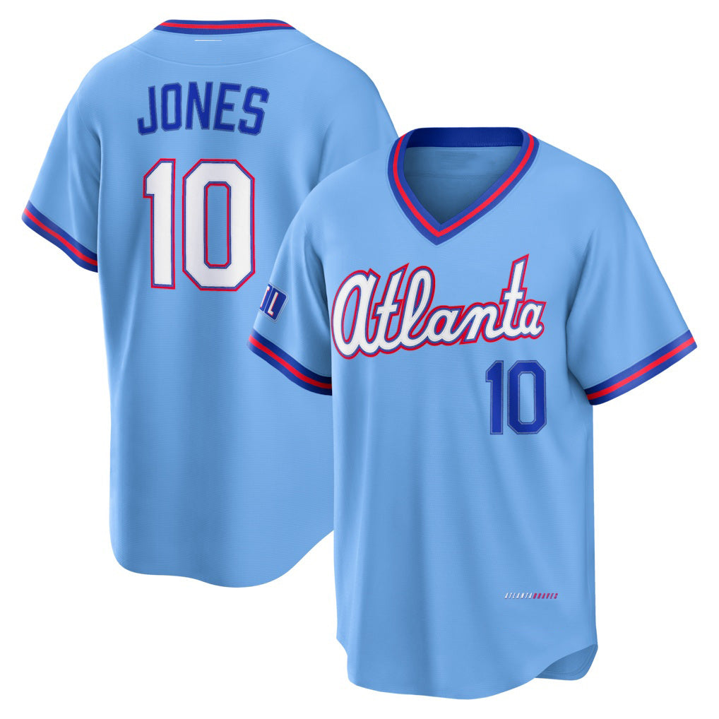 Atlanta Braves #10 Chipper Jones Powder Blue HOLBERT 2026 City Connect Stadium Jersey